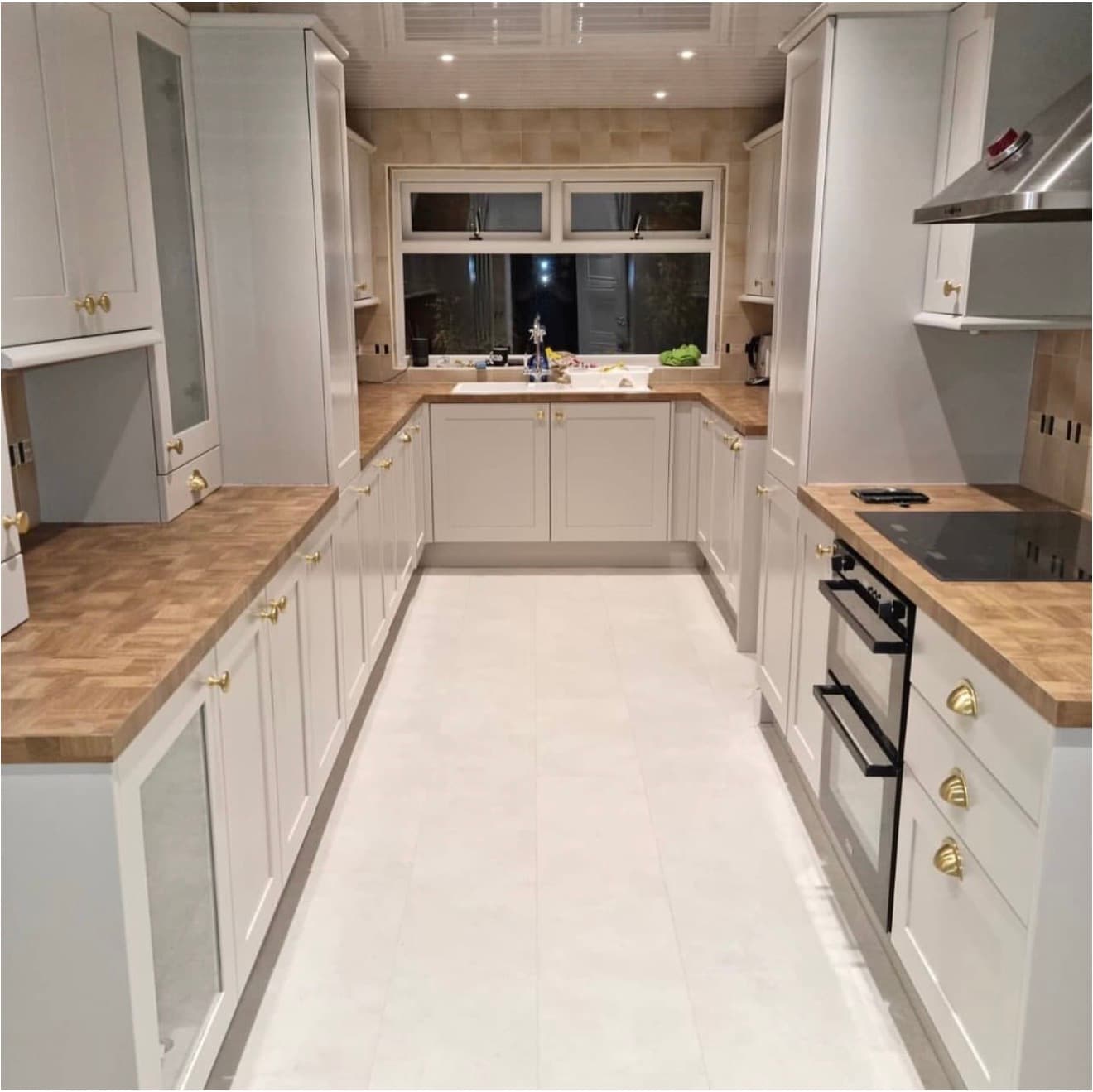 Kitchen respray after - St Helens cream finish with gold handles