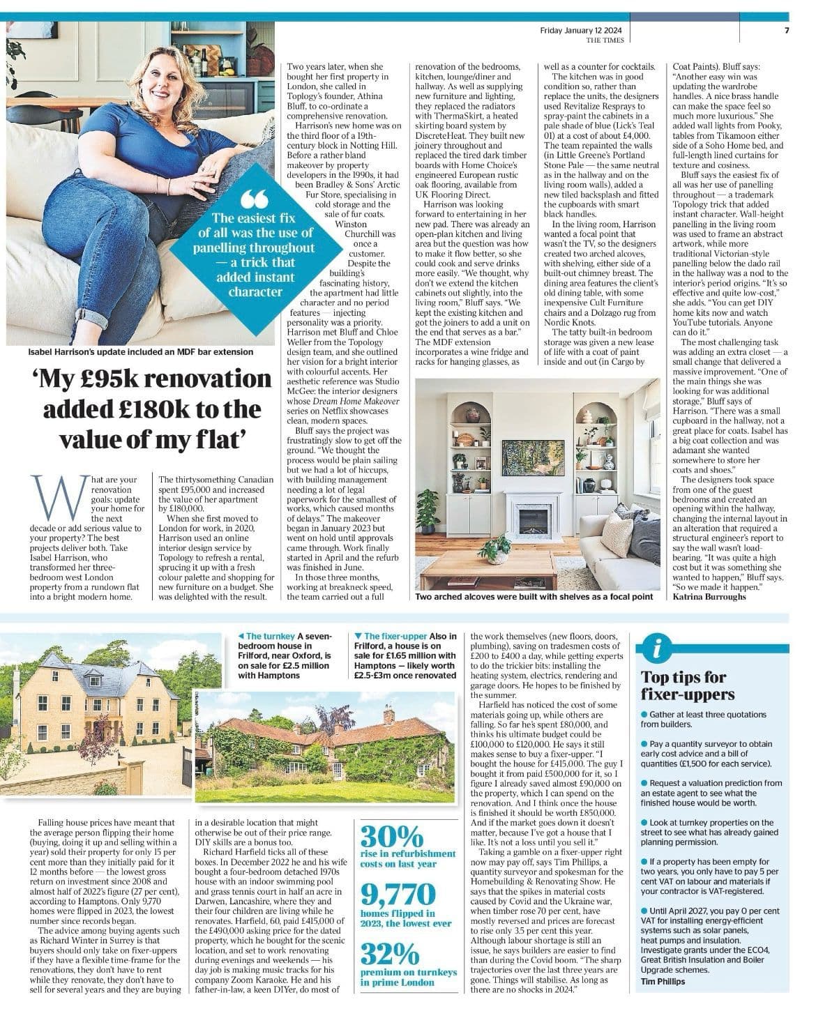 The Times article showing a Revitalize Resprays kitchen transformation