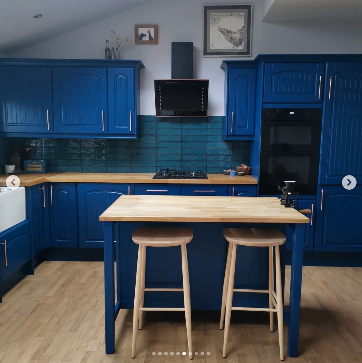 Royal blue kitchen respray - professional finish - Revitalize Resprays Manchester