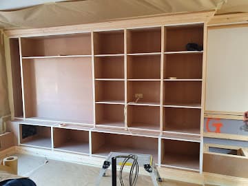 Built-in unit before respray - bare MDF
