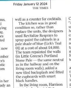 Revitalize Resprays mentioned in The Times newspaper